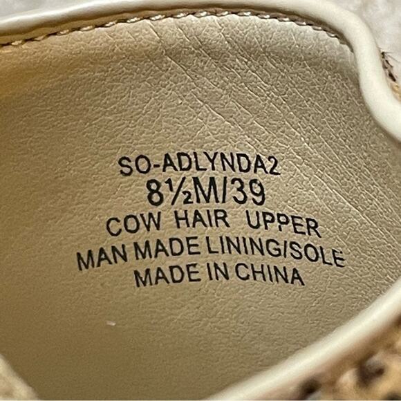 SOLE SOCIETY ADLYNDA 2 WOMENS COW HAIR ANKLE‎ STRAP PLATFORM SANDALS Size 8.5 - Picture 7 of 8